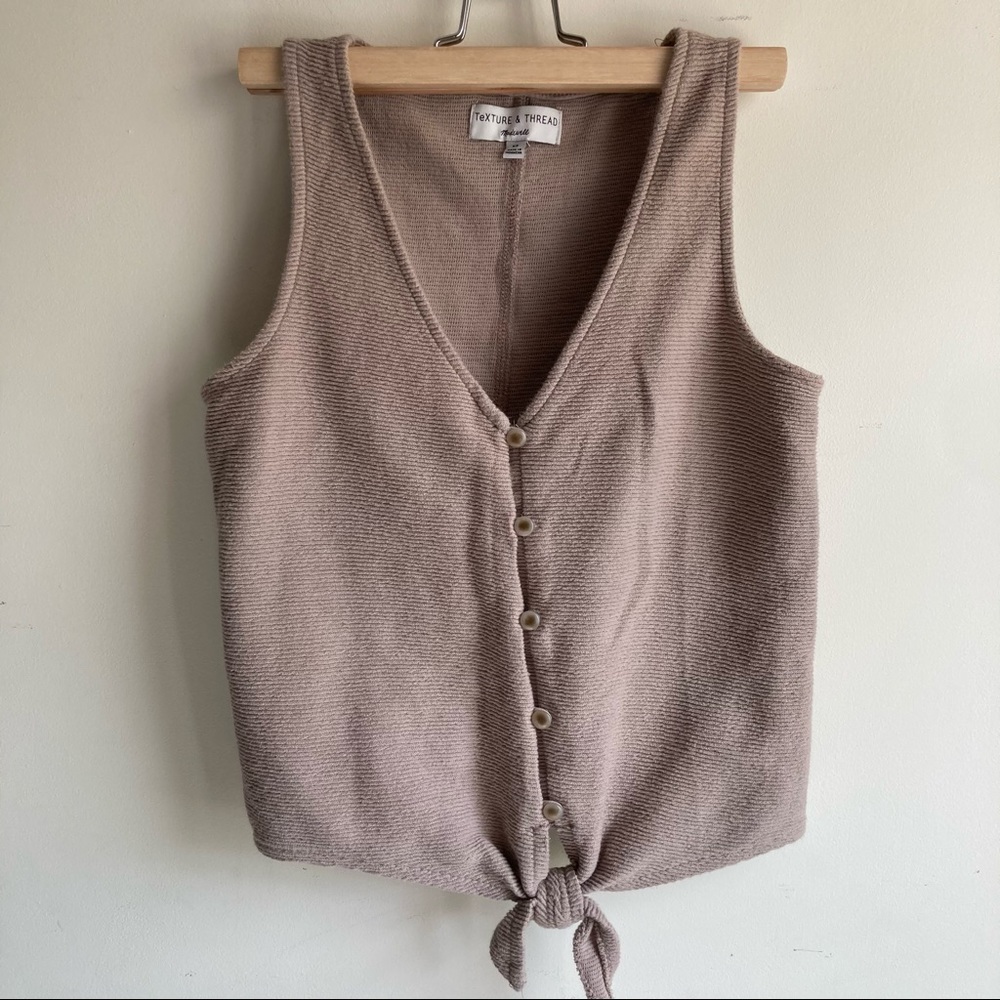 Madewell Texture & Thread Button-Front Tie Tank